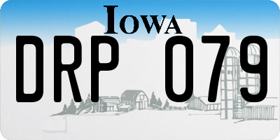 IA license plate DRP079