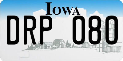 IA license plate DRP080