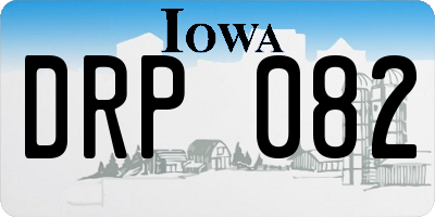 IA license plate DRP082