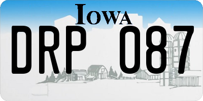 IA license plate DRP087