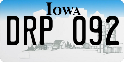 IA license plate DRP092