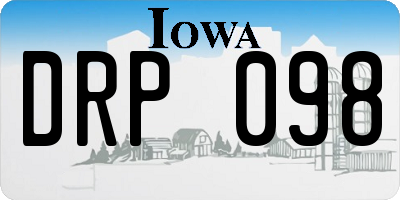 IA license plate DRP098