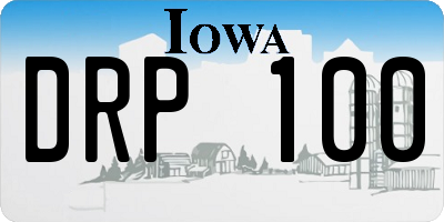 IA license plate DRP100