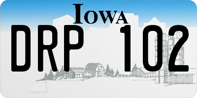 IA license plate DRP102