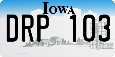 IA license plate DRP103