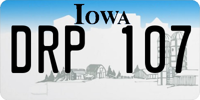 IA license plate DRP107