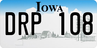 IA license plate DRP108