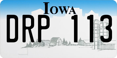 IA license plate DRP113