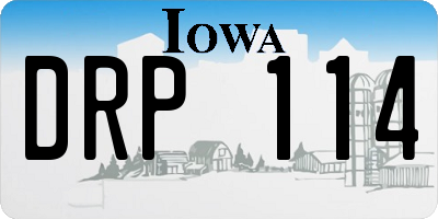 IA license plate DRP114