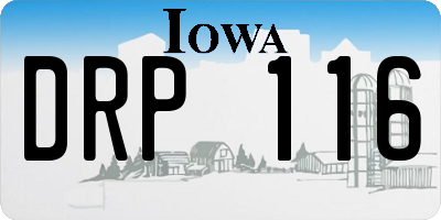 IA license plate DRP116