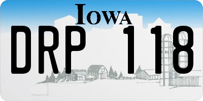 IA license plate DRP118