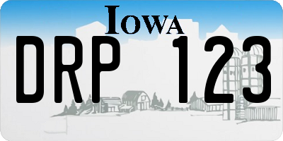 IA license plate DRP123