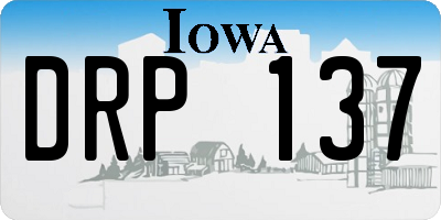 IA license plate DRP137