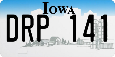 IA license plate DRP141
