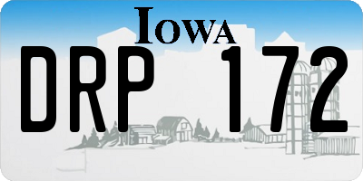 IA license plate DRP172
