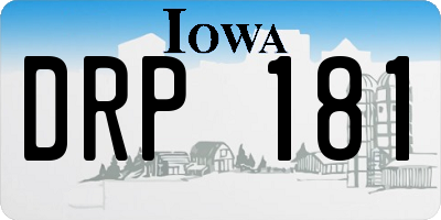 IA license plate DRP181