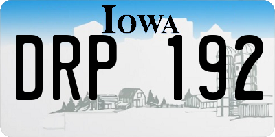 IA license plate DRP192