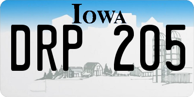 IA license plate DRP205