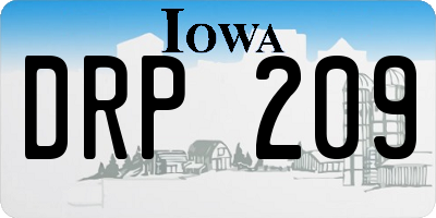 IA license plate DRP209