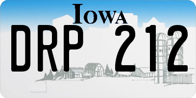 IA license plate DRP212
