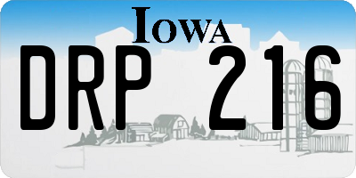IA license plate DRP216