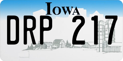 IA license plate DRP217