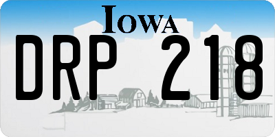 IA license plate DRP218
