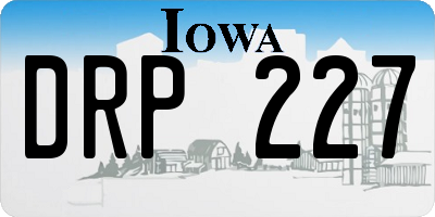 IA license plate DRP227