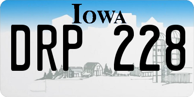 IA license plate DRP228