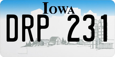 IA license plate DRP231