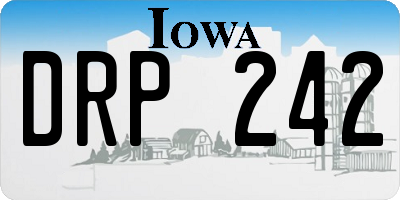 IA license plate DRP242