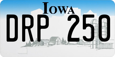 IA license plate DRP250