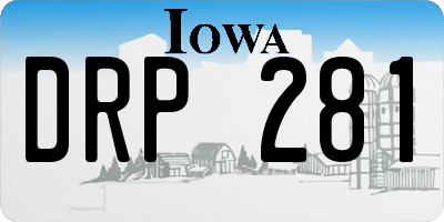 IA license plate DRP281