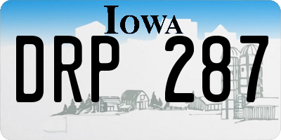 IA license plate DRP287