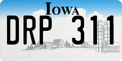 IA license plate DRP311