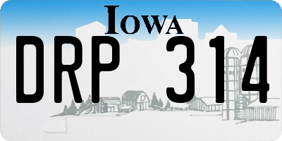 IA license plate DRP314