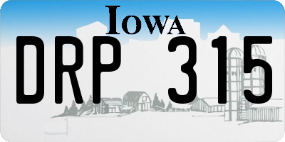 IA license plate DRP315