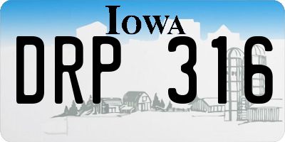 IA license plate DRP316
