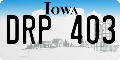 IA license plate DRP403