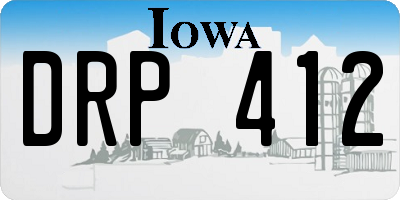 IA license plate DRP412