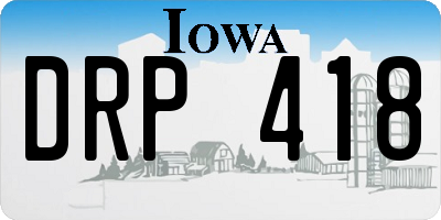 IA license plate DRP418