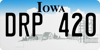 IA license plate DRP420