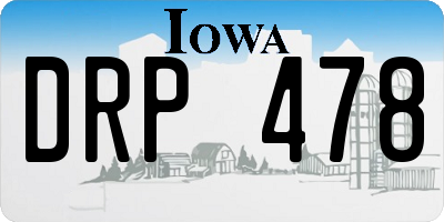 IA license plate DRP478
