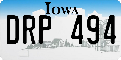IA license plate DRP494
