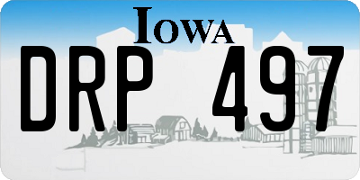 IA license plate DRP497