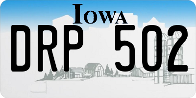 IA license plate DRP502