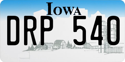 IA license plate DRP540