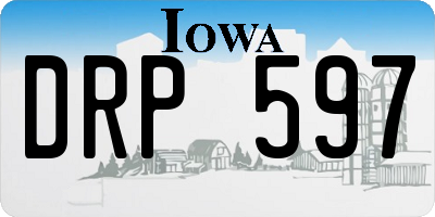 IA license plate DRP597