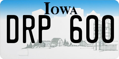 IA license plate DRP600