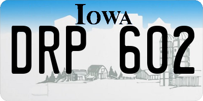 IA license plate DRP602